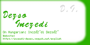 dezso inczedi business card